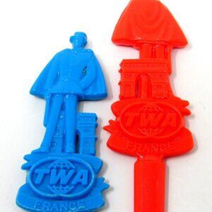 TWA France Souvenir Stirrer Swizzle Stick Mixed Drink French